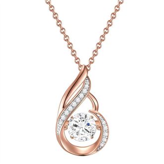 Rafaela Donata Womens Necklace with pendant sterling silver rose gold zirconia white - Size 40cm