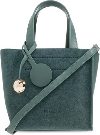 Furla Tassen, Dames, Groen, ONE Size, Leer, Divide It Tote Mini Leren Tas