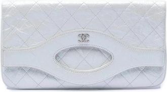 Chanel Pre-owned 31 Clutch - Dames - Vintage Clutch - Wit - ONE Size - Leer - Vintage
