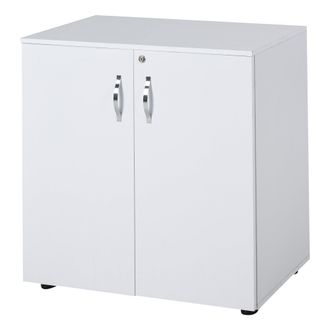 Carter's Vinsetto 2-Tier Natural Board Filing Cabinet Particle Board Lockable Filing Cabinet White - CARTER | TJ Hughes