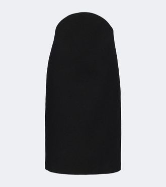 Jil Sander Falda midi de lana virgen