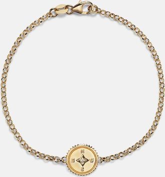 Foundrae Internal Compass 18kt gold bracelet with diamond