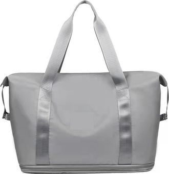Generic Compatible For Extendable Large Capacity Storage Luggage Handbag Leisure Travel Duffle Bag Sports and Fitness(Grey)