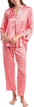 Natori 2pc Rhythm Printed Satin Pajama Pant Set