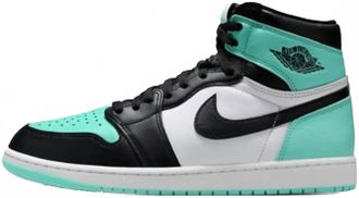 Nike Jordan Mens Air Jordan 1 Retro High Og Sneakers In White/black-Green Glow