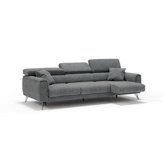 Divani.Store Sof&aacute; 3 plazas extensibles en tejido impermeable 244 cm gris