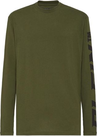 Philipp Plein T-Shirt Ronde Hals - Heren - Longsleeves - Groen - 3XL - Katoen - Tops