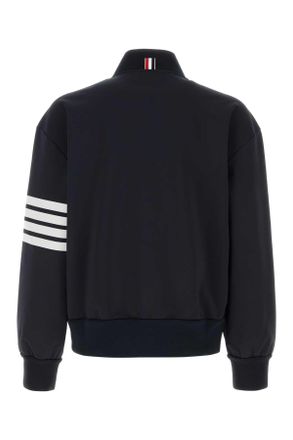 Thom Browne Mjt569aj0242 415 Navy Viscose Polyamide Elastane Giubbini Jacket
