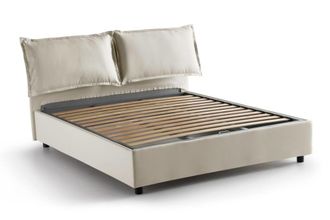 Talamo Italia Cama doble en tela beige 140x190 cm
