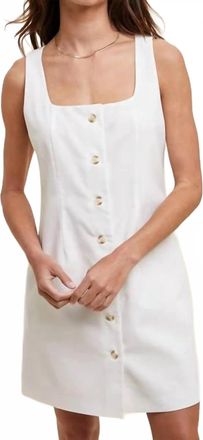 Wishlist Button Up Linen Mini Dress In Off White
