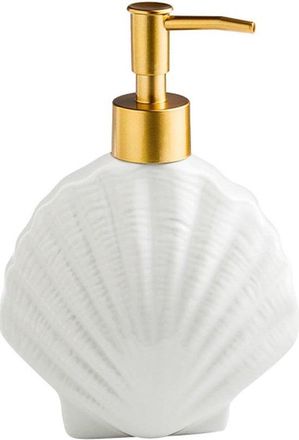 OEM Dispensador De Jab&oacute;n, Dispensador De Jab&oacute;n De Manos De Cer&aacute;mica Con Forma De Concha Y Bomba, Dise&ntilde;o Veraniego Para Sala De Estar Y Regalo, Blanco