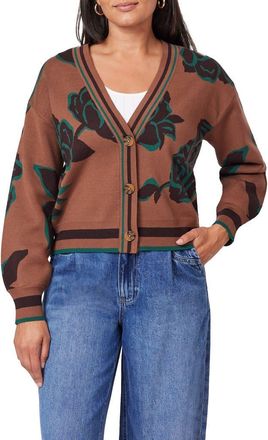 Scotch & Soda Floral Jacquard Cardigan in Nuthatch Floral at Nordstrom Rack, Size Large