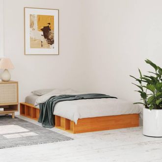 vidaXL Estructura De Cama Sin Colch&oacute;n Madera De Pino Marr&oacute;n 90x200 Cm Vidaxl