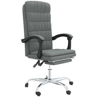 vidaXL Reclining Office Chair Dark Grey Fabric vidaXL