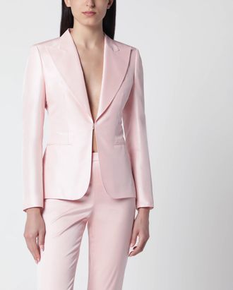 Gucci Giacca in faille di seta rosa