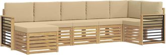 vidaXL Conjunto De Sof&aacute;s De Exterior 7 Uds. Y Beige Vidaxl
