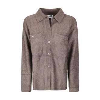P.A.R.O.S.H. Giacca Camicia in Flanella Spazzolata - - Knitwear - Donna - Marrone - S