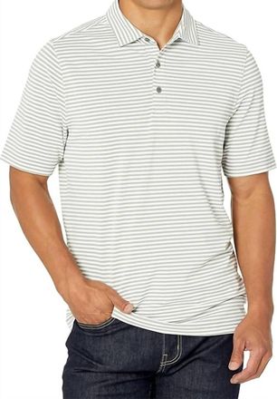 Cutter & Buck Virtue Eco Pique Stripe Polo Shirt In Polished
