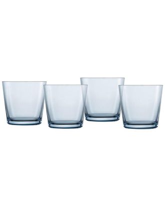 Zwiesel Glas Set of 4 Together Crystal Glass Blue DOF Glasses