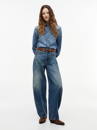 Tommy Hilfiger Womens Tommy Jeans Barrel Jean - Denim Dark - 25W x LongL