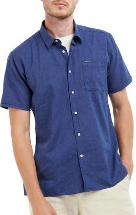 Barbour Nelson Linen & Cotton Button-Up Shirt in Lead at Nordstrom Rack, Size Xx-Large