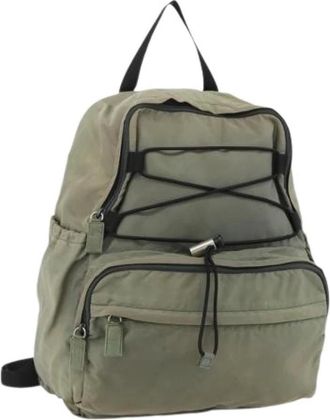 Prada Pre-owned Backpacks, female, Green, Size: ONE SIZE Pre-owned Vintage Nylon Backpack