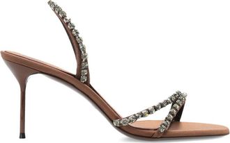 PARIS TEXAS Rhinestone-Embellished Silk And Nylon Sandals