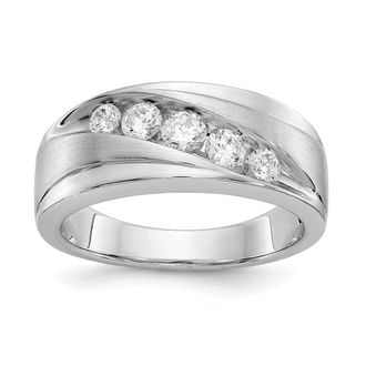 Diamond2Deal 14k White Gold Lab Grown Diamond Wedding Band Ring 1/2Ct Clarity- VS Color- D-E