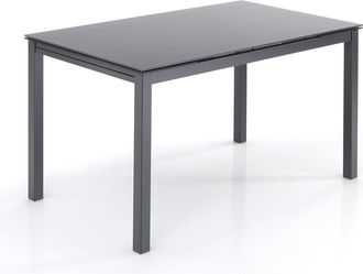 Oresteluchetta Mesa Extensible De Vidrio Y Metal 80x140-200cm Lubbock Grey