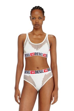 Diesel Bralette with sheer devor&eacute; effect - Bras - Woman - White