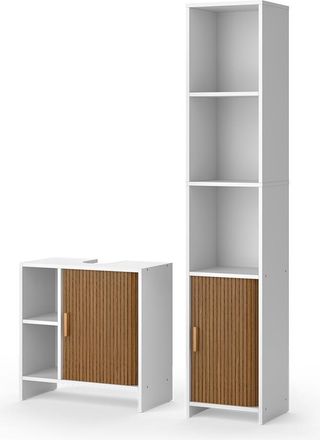 Vicco Conjunto De Muebles De Ba&ntilde;o Norea, Roble/blanco, Juego De 2 Piezas, Vicco
