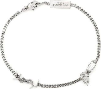 Saint Laurent Cassandre Charm Bracelet - Accessories - Mujer - Gris - L