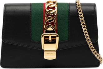 Gucci Pre-owned Gucci Super Mini Leather Sylvie Chain Crossbody Ladies 494646 2067