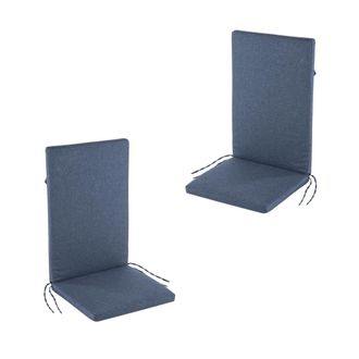 ED&Egrave;N JARD&Iacute; Pack de 2 cojines para sill&oacute;n de jard&iacute;n reclinable olefin azul