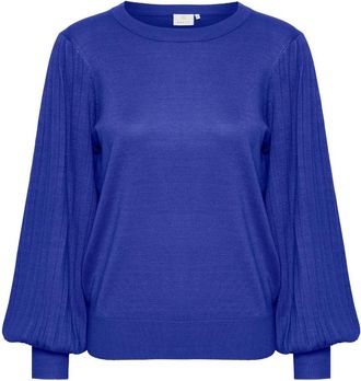 Kaffe Vrouwelijke Gebreide Trui Clematis Blauw - Dames - Ronde hals truien - Blauw - XL - Truien & Vesten