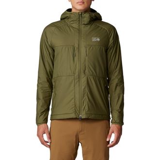 Mountain Hardwear Kor AirShell Warm Hoodie in Combat Green at Nordstrom, Size Xx-Large