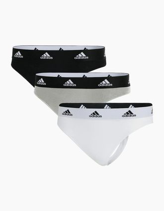 adidas Womens 3 Pack Thong - White - Size: 18 2xl