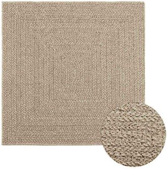 vidaXL Alfombra Zizur Aspecto Yute Interior/exterior Beige 120x120 Cm Vidaxl