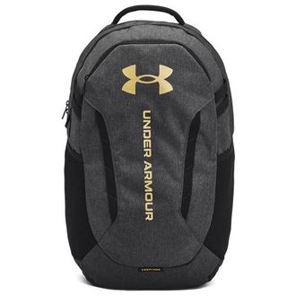 Under Armour Womens Hustle 6.0 Backpack - Adult Black Full Heather/Metallic Gold/Black