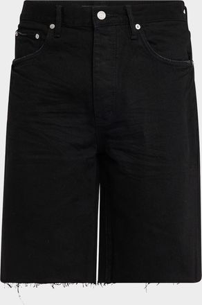 Purple Mens Midnight Black Denim Shorts
