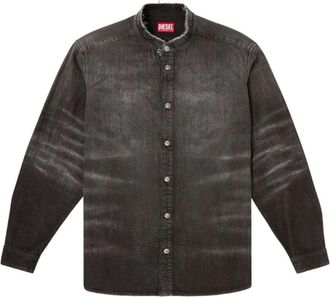 Diesel Waffle Denim Shirt - Heren - Spijkeroverhemden - Zwart - S - Denim - Overhemden