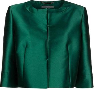 Alberta Ferretti Green Collarless Jackets