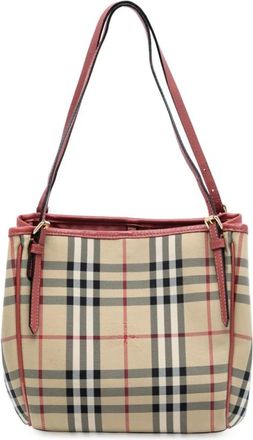Burberry Pre-owned Shoulder Bags, female, Brown, Size: ONE SIZE Pre-owned Canvas Tote Bag