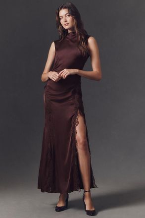 Shona Joy Allegra Lace Paneled Maxi Dress