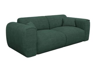 Vente-Unique Sof&aacute; cama de 3 plazas de pana verde pino POGNIA