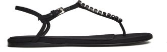 PARIS TEXAS Black Montecarlo Crystal Embellished Sandals