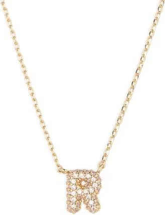 BP. Pav&eacute; Crystal Initial Necklace in R- 14K Gold Dipped at Nordstrom Rack