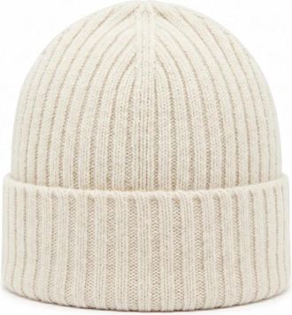 Fedeli Web Brei Muts - Heren - Hoeden - Wit - ONE Size - Kasjmier - Accessoires