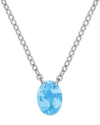 Rina Limor Silver 0.94 Ct. Tw. Swiss Blue Topaz Solitaire Necklace