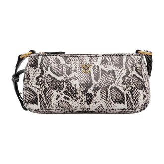 Pinko Half Moon Mini Crossbody - Dames - Schoudertassen - Zwart - ONE Size - Leer - Tassen